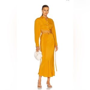 Christopher Esber 100% Loophole Bias Silk Skirt Set in mango